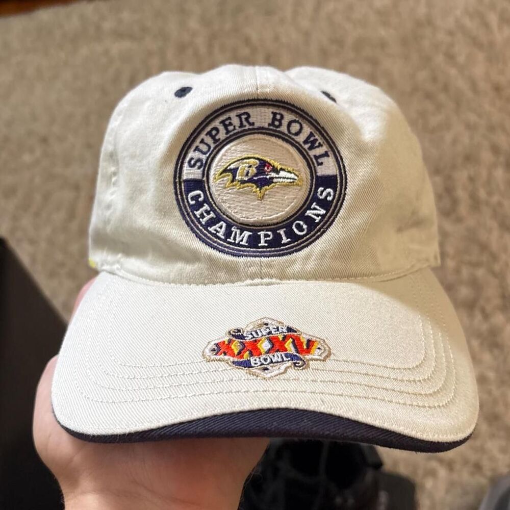 Vintage Mens NFL Ravens Super Bowl Champions Cap